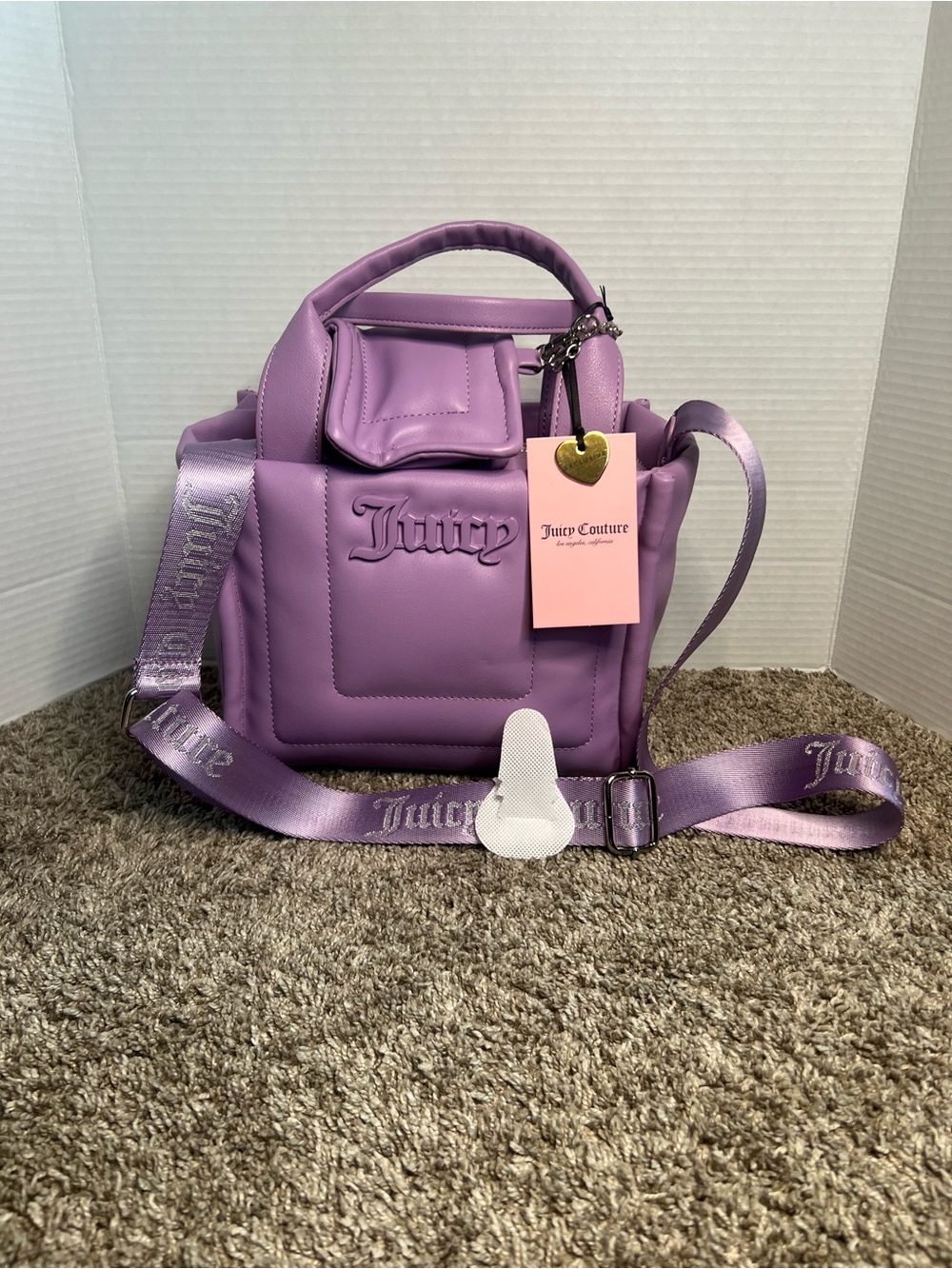 Juicy Couture Purple Mini Crossbody Tote with Logo Strap